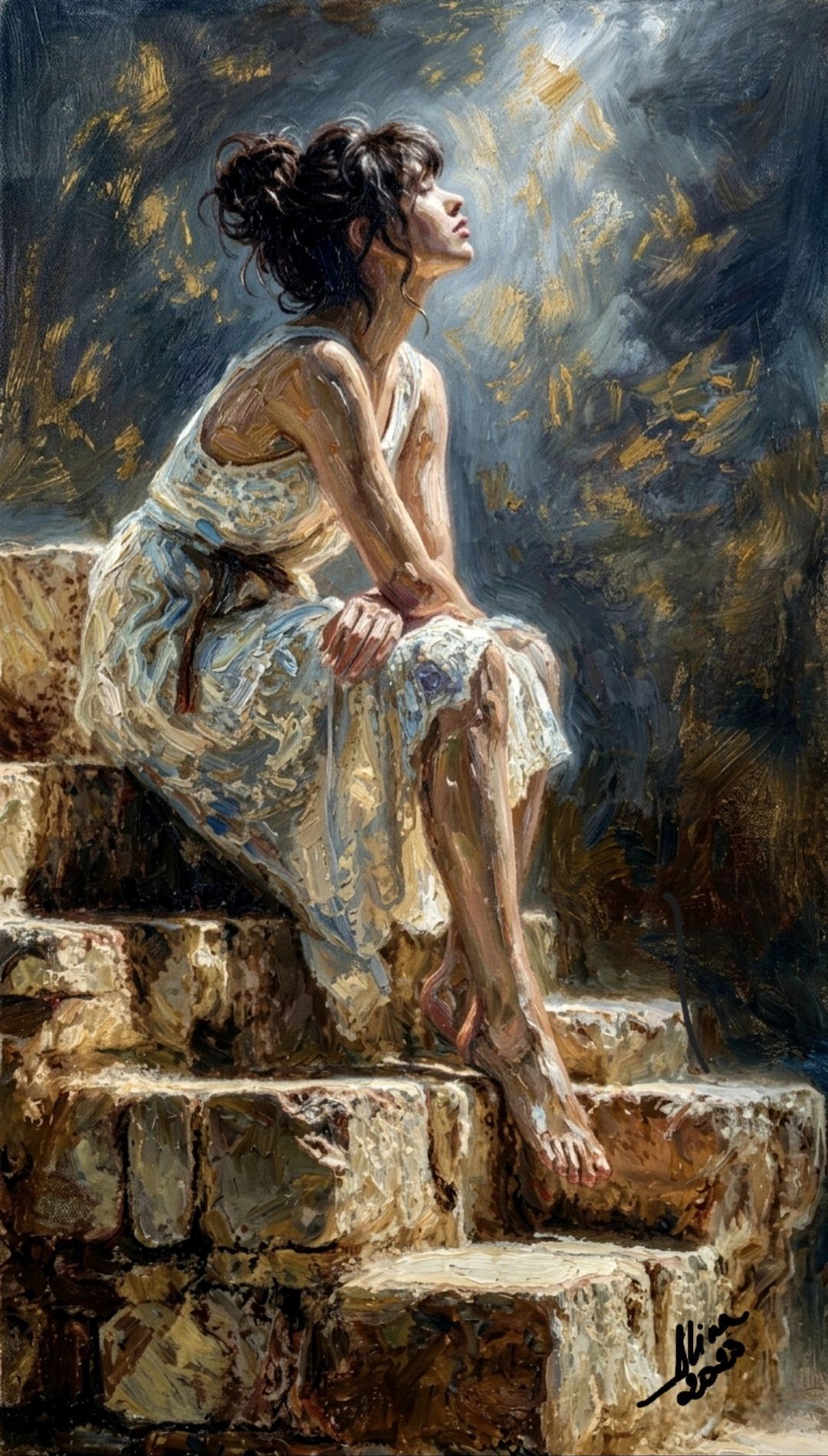 ArteDiAlina.com painting: Romantic waiting